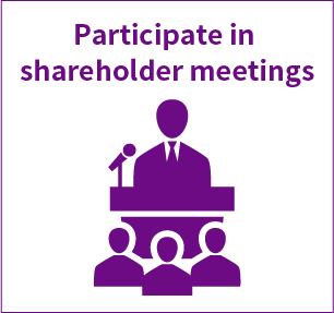 Participate in shareholder meetings