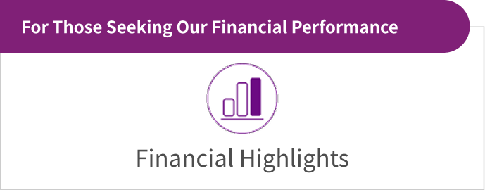 Financial Highlights, For Those Seeking Our Financial Performance