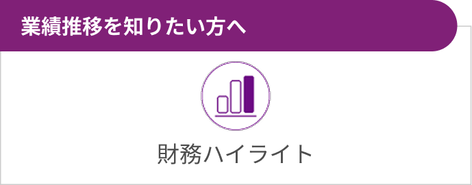 財務ハイライト 業績推移を知りたい方へ