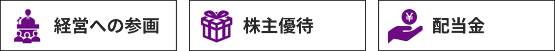 経営への参画 株主優待 配当金